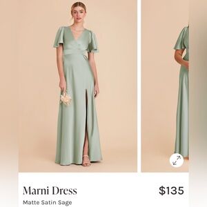 Birdy Grey Matte Satin Sage short sleeve Dress